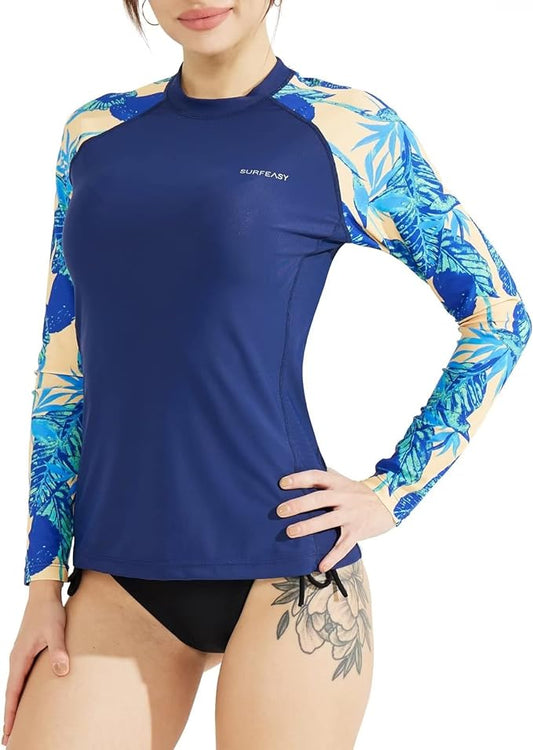 Women's Swim Shirts Long Sleeve Rash Guard UV Sun Protection Shirt Quick Dry